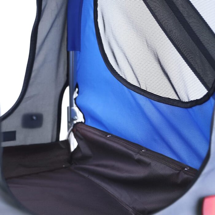 Причіп для велосипеда для собак, складний, до 40 кг, сірий/блакитний