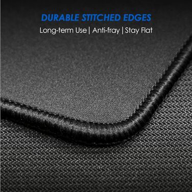 KTRIO Комплект килимків для миші 3 шт. (275x215 мм, чорний) з антиковзким покриттям та міцними краями для комп'ютера, ноутбука та ПК