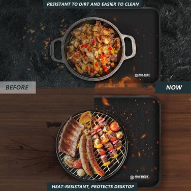 Термостійкий килимок для фритюрниці, захист стільниці, силіконовий, 75x53 см, чорний