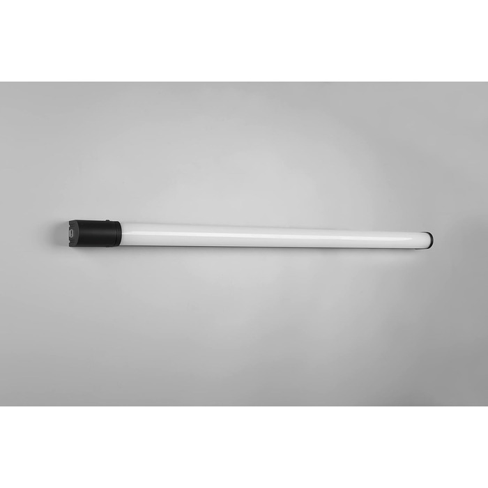 Trio Leuchten LED Bathroom Wall Light Piera 284074206, colored plastic, includes 8 Watt LED, switch, socket, (Matte Black, Width 119cm)