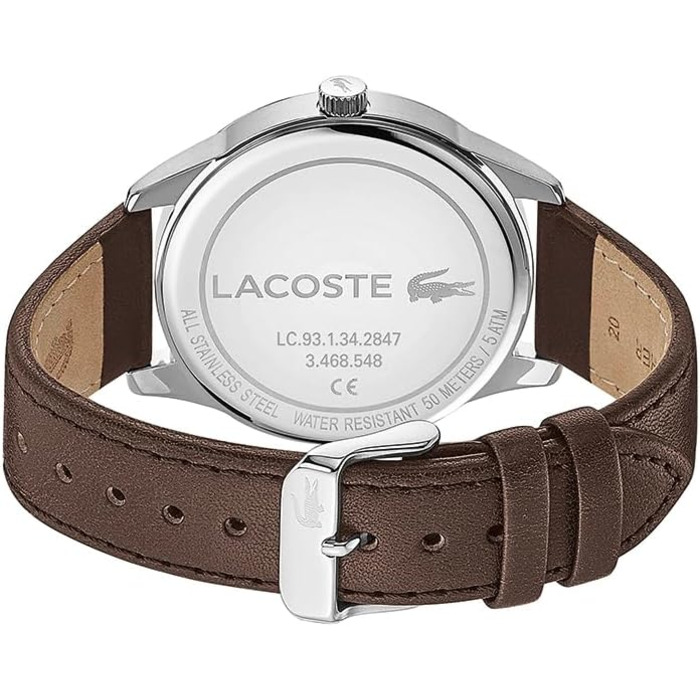 Годинник чоловічий Lacoste Vienna 2011046 кварцовий з коричневим шкіряним ремінцем