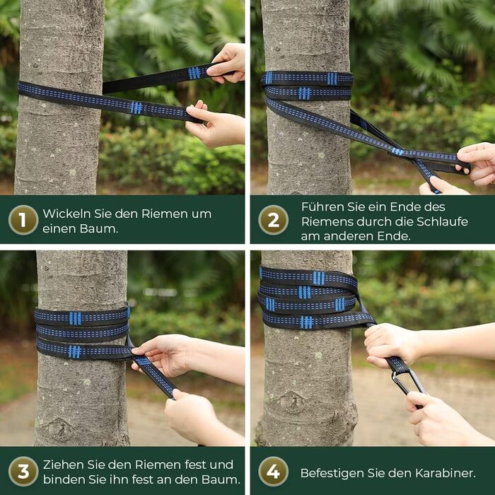 Гімніс Гамак Ultraleicht Outdoor для подорожей, 300x200 см, 300 кг, з мотузками та карабінами (темно-зелений - коричневий)