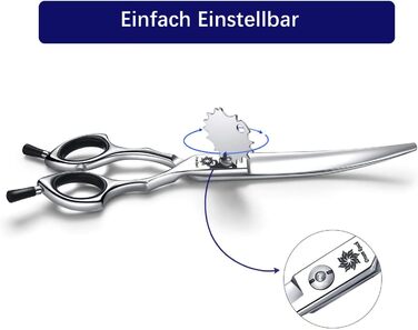 Ножиці для собак Dream Reach 6,5 дюйма, професійні ножиці для грумінгу, 440C нержавіюча сталь, для собак та котів, чорний колір