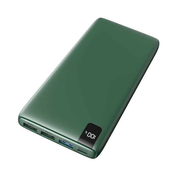 Power Bank ADDTOP 20000mAh 22.5W: Зовнішній акумулятор USB-C для iPhone 17/16/15/14/13/12/11, Samsung Galaxy, швидка зарядка, LED-індикатор, зелений