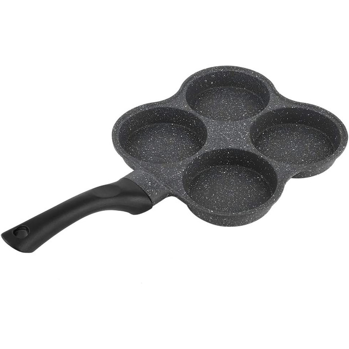 Dekaim Non-Stick Frying Pan, Anti-Stick Aluminum Pan for Breakfast, Pancake Pan, Fried Egg Pan, 4-Hole Pancake Pan Omelet Egg Pan Skillet Breakfast Maker Kitchen Gadget