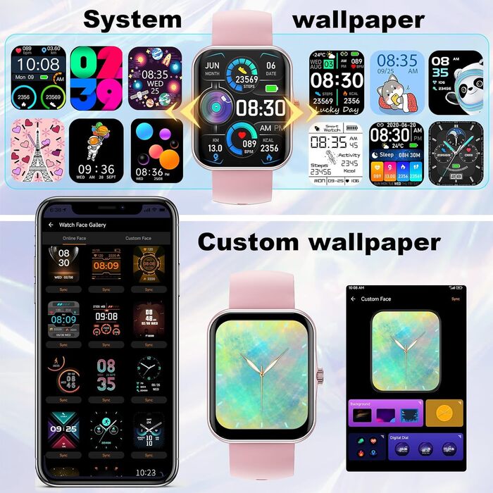 Дитячий розумний годинник Smartwatch Kinder з 1.83 HD сенсорним екраном, фітнес-трекер, водонепроникний (IP68), крокомір, будильник, 37 спортивних режимів, телефон для дітей (Чорний)