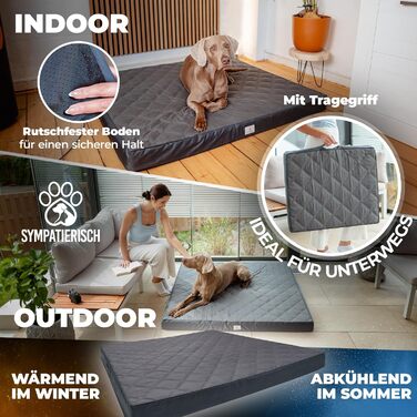 Orthopedic Dog Bed [Waterproof] - Your Furry Friend's New Favorite Dog Mat, Non-Slip Dog Cushion, Dog Basket, Dog Bed, Washable Cover | Small to Large Dogs | 90x80x8 cm (XL (130x120x9cm))