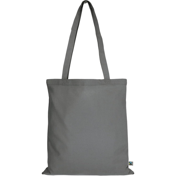 TEXXILLA 10-pack | 100-pack | 250-pack Fair Trade Cotton Bag - 14 Colors | with Two Long Handles | 38x42cm | Jute Bag | Shopping Bag | Unprinted, Color: Steel Grey, Quantity: 10