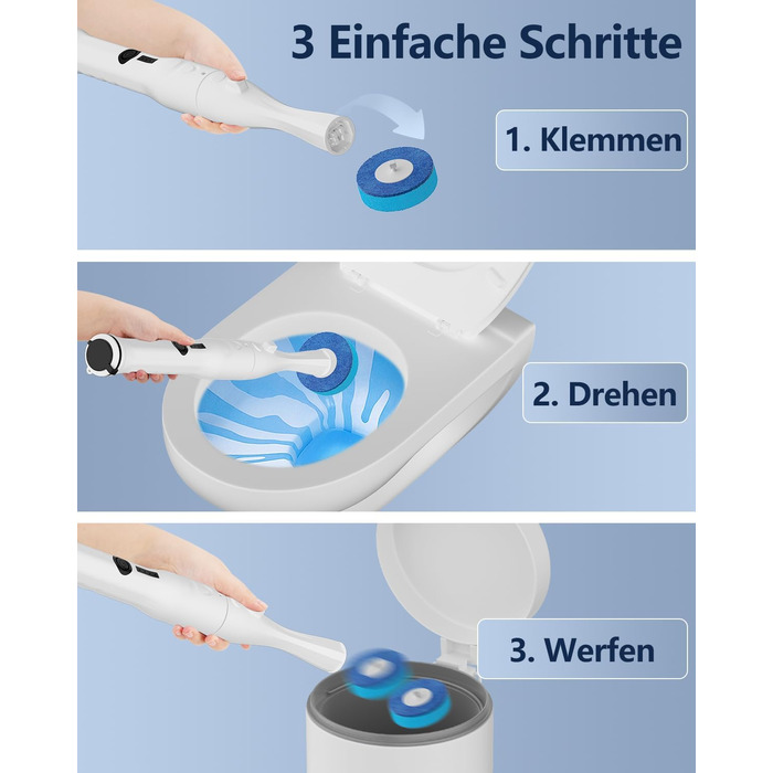 Electric Toilet Brush and Holder, Leebein Electric Toilet Bowl Scrubber Kit with 8 Replaceable Brush Heads, Disposable Toilet Brush with 6 Cleaning Refills, 2 Grout Brushes