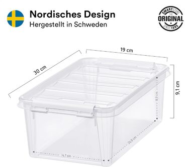 SmartStore - 10x Storage Box with Lid Classic 2L (21x17x11cm) | Stackable Box with Lid | Food-Grade Plastic Box | Plastic Box with Lid & Reinforced Corners | 10 Year Warranty (4.0l)