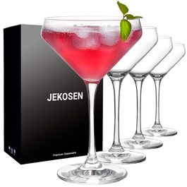 Набір келихів для Мартіні Crystal Martini 4 шт, 325 мл, преміум, без свинцю, прозорі, з подарунковою коробкою