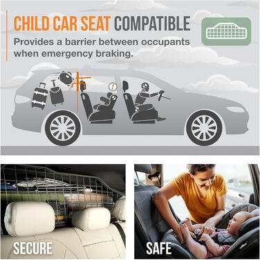 Сітка-перегородка для собак Travall для SEAT Ateca (2016-), захист багажника, надійний сталевий захист для транспортування тварин