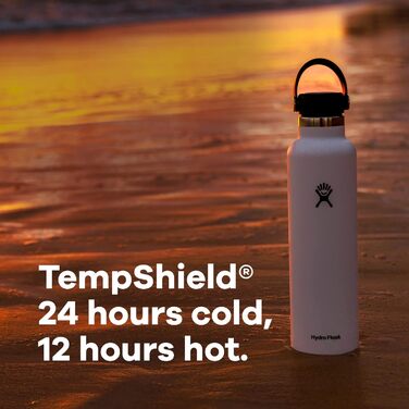 HYDRO FLASK - 532ml (18oz) Water Bottle - Vacuum-Insulated Stainless Steel Water Bottle - Sports Bottle with Leak-Proof Flex Cap & Strap - Dishwasher-Safe Thermos Bottle - Wide Mouth - Laguna