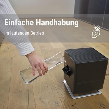 Зволожувач повітря Stadler Form Oskar little, чорний - енергозберігаючий, для кімнат до 30 м², тихий, з автовимкненням та регульованими LED