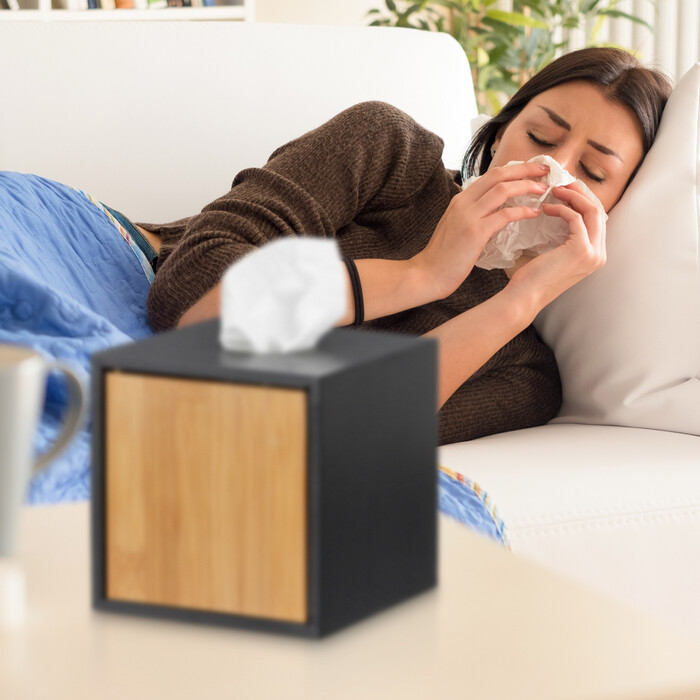 Relaxdays Cosmetic Tissue Box, Black