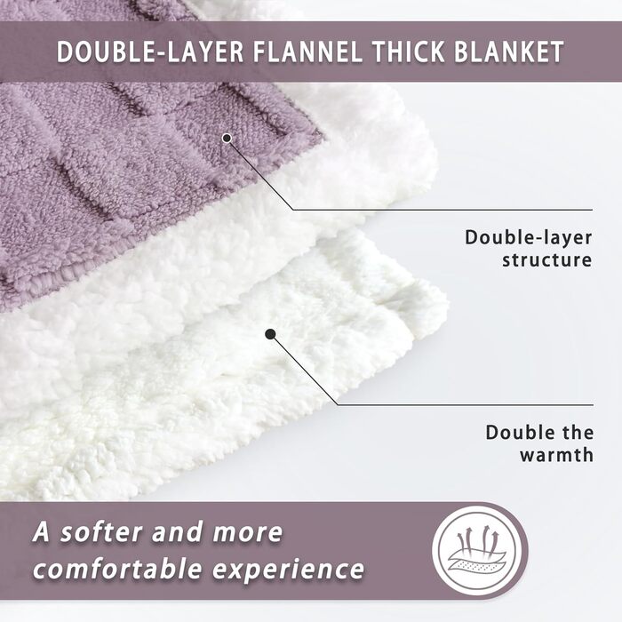 Плед Gracelife Sherpa з м'якого флісу, теплий та пухнастий, 150 x 200 см, сірий