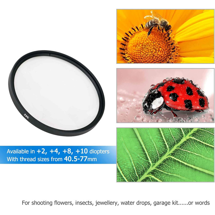 Фільтр JJC 58mm для макрозйомки (набір 4 шт. +2, +4, +8, +10) для Canon, Nikon, Sony, Olympus, Fuji DSLR камер