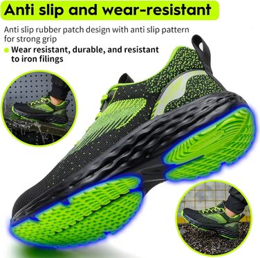 Зручні захисні черевики ISOOUS для чоловіків та жінок. Легкі, дихаючі, з металевим капаком, неслизькі. Розмір 45 EU.