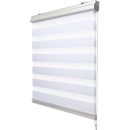 Рулонна штора Sol Royal Duo Rollo DK9 100x160 см без свердління, преміум, з кріпленням Klemmfix, подвійна, широкі смуги, біла