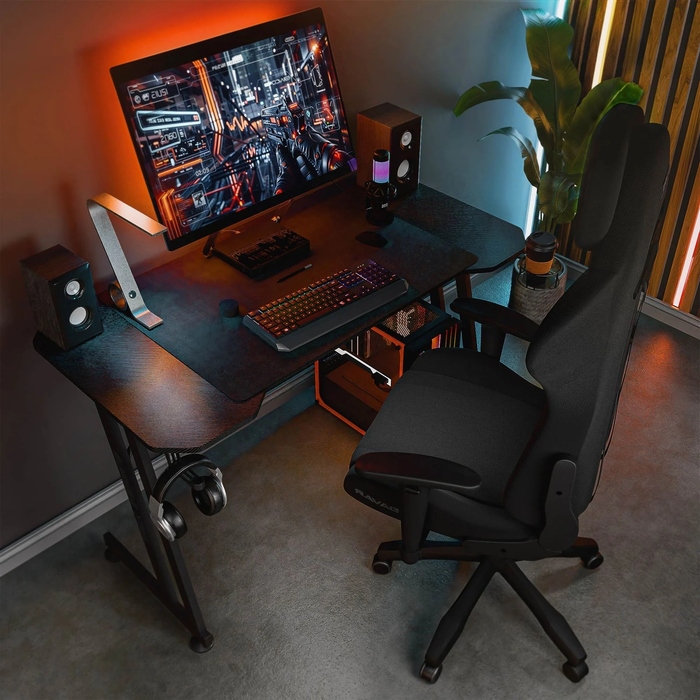Ігровий стіл Trex E-Sports Exon, чорний, 120x60x75 см