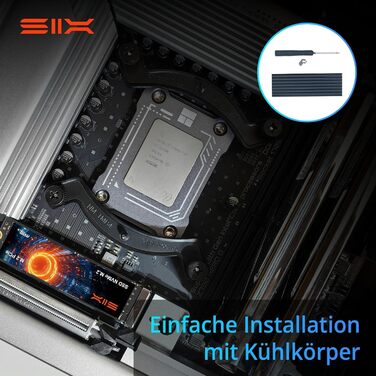 SSD NVMe M.2 PCIe 4.0 2TB X7400 з радіатором - для ігор, PS5, ноутбук, ПК