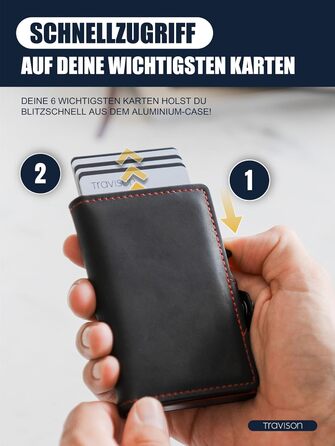 Чоловічий міні-портмонело Travison® SMART з відділенням для монет та купюр, RFID-захистом, картхолдером (чорний/червоний)