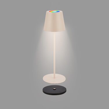 LED настільна лампа BRILONER з сенсорним керуванням, диммуванням, регулюванням висоти, акумулятор, для дому та кемпінгу, 36x10,5 см, тепле світло (RGB + тепле світло + зарядний пристрій), бежевий