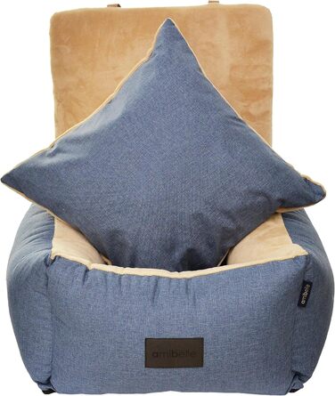 Автокрісло для собак та котів, Universal, миється, чорне, штучна шкіра, 55 x 55 см (Bella Jeans)