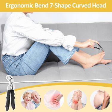 Кусачки для нігтів Nagel з ергономічною ручкою для педикюру, широка голівка, для літніх людей, преміум сталь для чоловіків та жінок