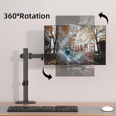 Кріплення для монітора Bracwiser: регульована підставка для LCD/LED моніторів 13-32 дюймів (до 10 кг), VESA 75x75/100x100, чорний