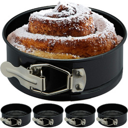 Форми для випічки Relaxdays, набір 5 шт, Ø 12 см, круглі, антипригарні, до 220 °C, міні-форми для кексів, чорні