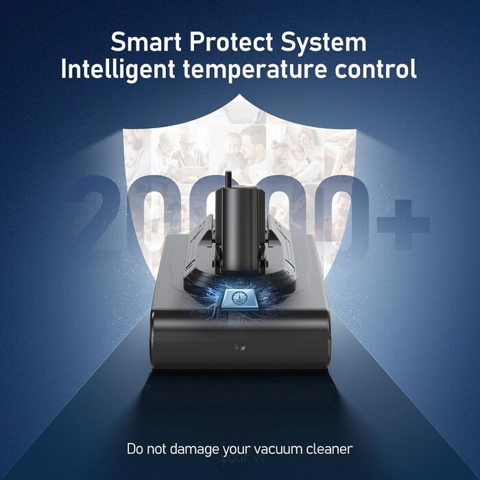 Акумулятор Keenstone V8 8000mAh для Dyson SV10 V8 Absolute Animal Motorhead Fluffy Slim Fluffy Total Clean Extra (V11 8.0Ah) з 3 фільтрами