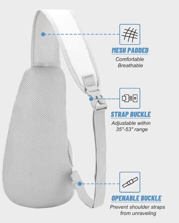 Чоловіча/Жіноча нагрудна сумка-слінг, поясна сумка, водонепроникна, для подорожей, спорту, повсякденного використання, біла