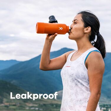 HYDRO FLASK - 532ml (18oz) Water Bottle - Vacuum-Insulated Stainless Steel Water Bottle - Sports Bottle with Leak-Proof Flex Cap & Strap - Dishwasher-Safe Thermos Bottle - Wide Mouth - Laguna