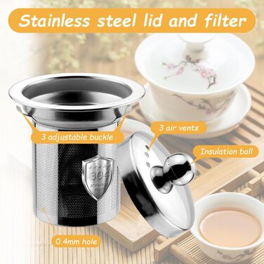 Чайник скляний Honneeo 450 мл з знімним фільтром, для листового чаю, трав'яних зборів, фруктів, 800 мл