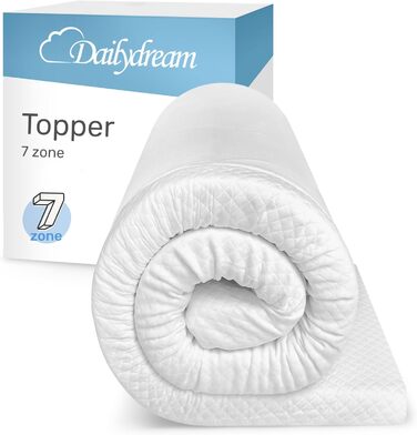 Dailydream Komfort Foam Mattress Topper Model L/XL, 90x200x6cm, 7-Zone Edition