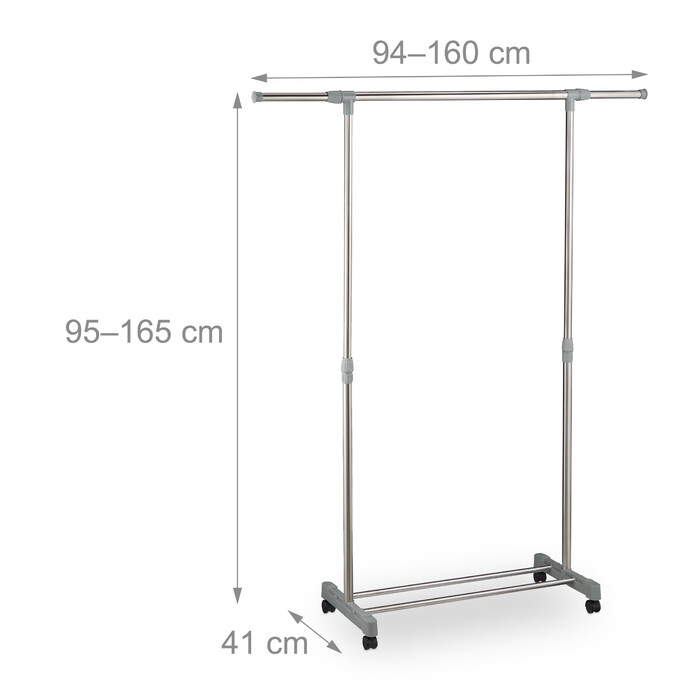 Relaxdays Extendable Clothes Rack with Wheels