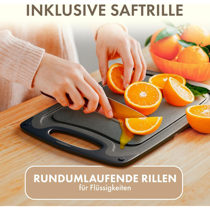 Набір обробних дощок Blumtal 3 шт. (S/M/L) - пластикові, з жолобками для соку та ручкою, BPA free, придатні для миття в посудомийній машині