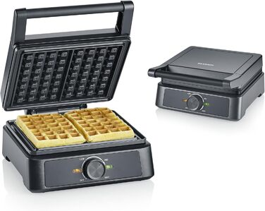 SEVERIN WA 2106 Electric Heart-Shaped Waffle Maker - Slim Design, Non-Stick Coating, 1200W