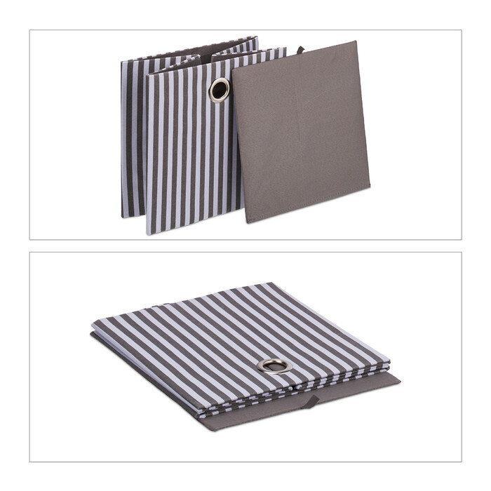 Set of 2 Grey Storage Boxes