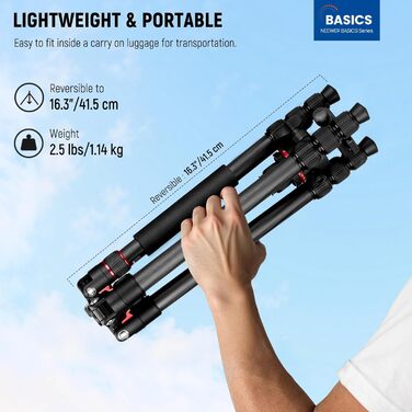 Штатив для камери NEEWER Basics з моноподом, 71' з алюмінію, важкий, портативний, для подорожей, DSLR, iPhone, з кульковою головкою 360°, для зйомки відео та фото