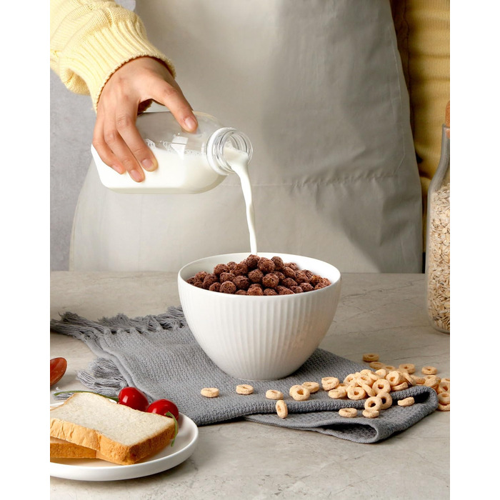 Набір мисок NUTRIUPS 4 шт. для мюслі, супу, салату, десерту, 750 мл, кераміка, підходить для мікрохвильової печі та духовки