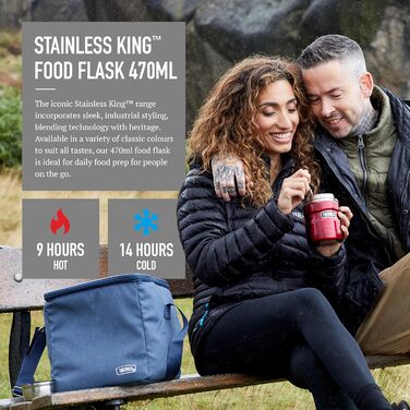 Термос King Thermoskanne / Thermosflasche для їжі, 0.47 л, нержавіюча сталь, червоний (сірий)