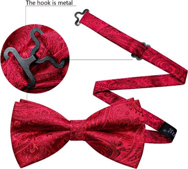 Набір краваток-метеликів, нагрудних хустинок та застібок для манжет Barry.Wang для весіль та урочистих заходів (шовк з візерунком павазьок)