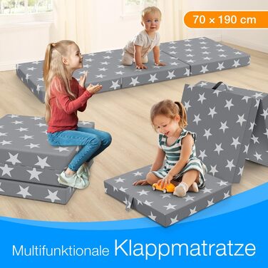 Складний матрац ELONEO 70x190 см, 9 см, для дітей і дорослих, гостьовий, туристичний, для подорожей і кемпінгу