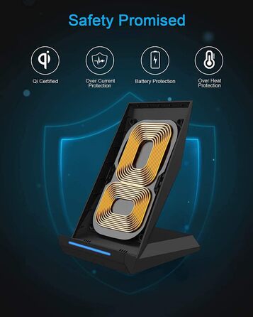 Бездротовий зарядний пристрій NANAMI 30W USB-C з індукційним підсвічуванням, 2-в-1, для iPhone 17/16/15/14/13/12/11/XS Max/X/XR/8 Plus, Samsung Galaxy S25/S24/S23, чорний