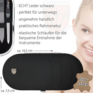 Набір манікюру DREI SCHWERTER 'Vittoria' 7 предметів - німецька якість | Манікюрний набір у футлярі з екошкіри (винний)