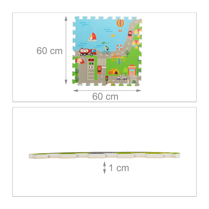 Relaxdays Puzzle Mat Road