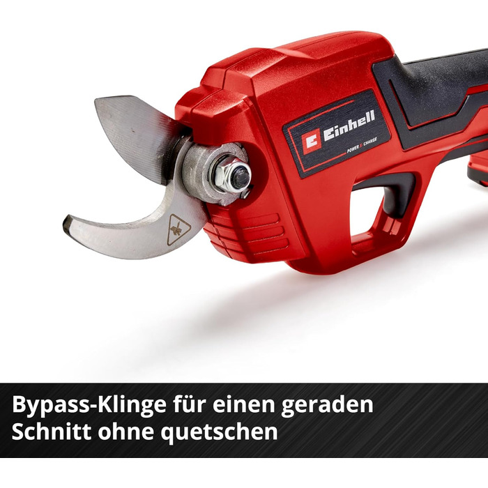 Акумуляторний сучкоріз Einhell GE-LS 18 Li-Solo Power X-Change, 18 В, до 28 мм, байпас-лезо, без акумулятора та зарядного, м'яка ручка, безпечний вимикач