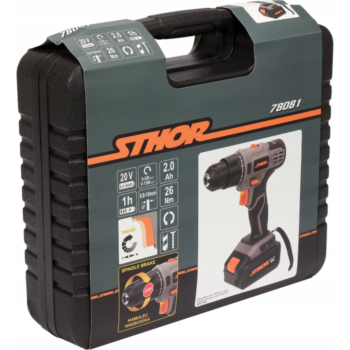 Акумуляторний шуруповерт Sthor 20 V 78081